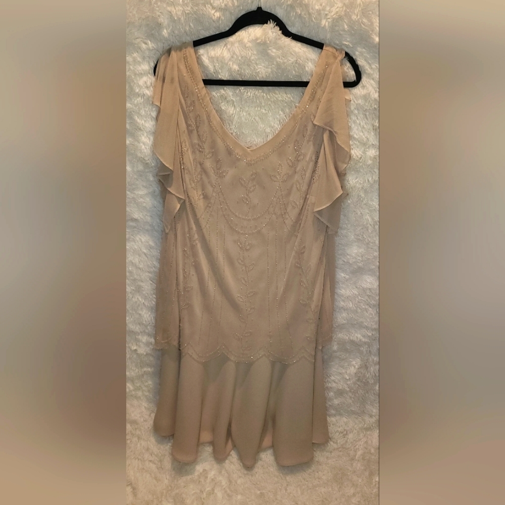 **Woman's Tan Formal Dress**